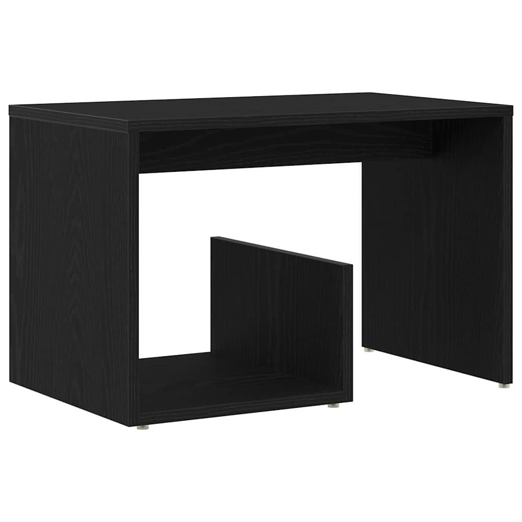 Side Table Black oak 59 x 36 x 38 cm Engineered wood